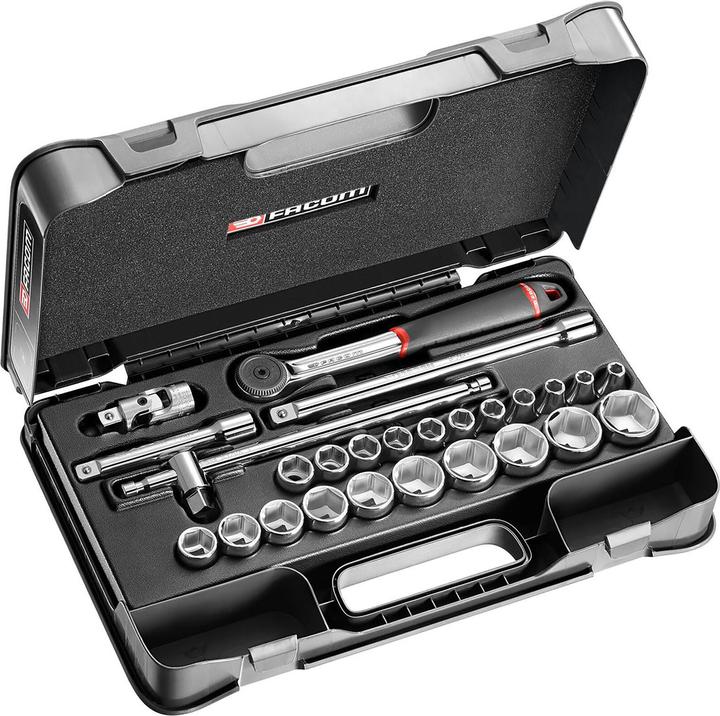 Actual product image Facom Socket wrench set 1/2" / 25 parts / S.161-4P6 (10 mm, 12 mm, 13 mm, 14 mm, 15 mm, 16 mm, 17 mm, 18 mm, 19 mm, 21 mm, 22 mm, 23 mm, 24 mm, 27 mm, 28 mm, 29 mm, 30 mm, 32 mm)