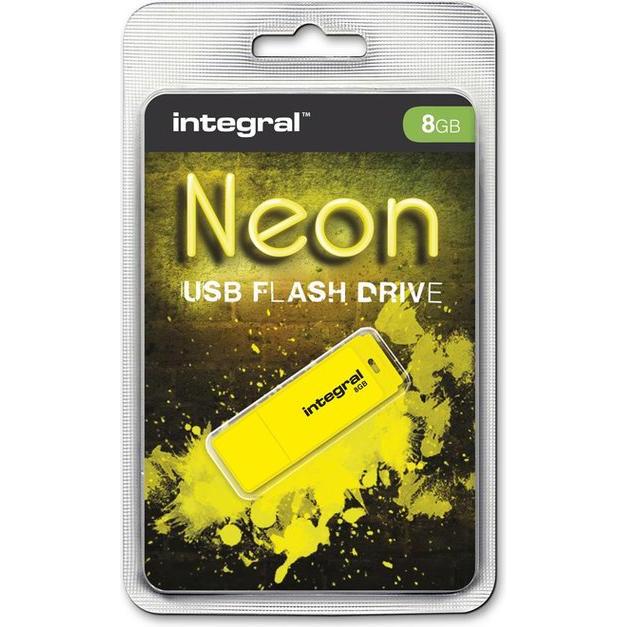 Thumbnail - Integral USB2.0 DRIVE NEON USB-Stick USB Typ-A 2.0 (8 GB, USB-A, USB 2.0), USB Stick, Gelb