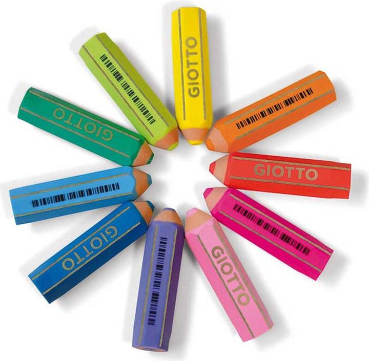 Productafbeelding Giotto Happy Eraser Blauw, Koraal, Fuchsia, Groen, Lila, Lime, Oranje, Roze, T