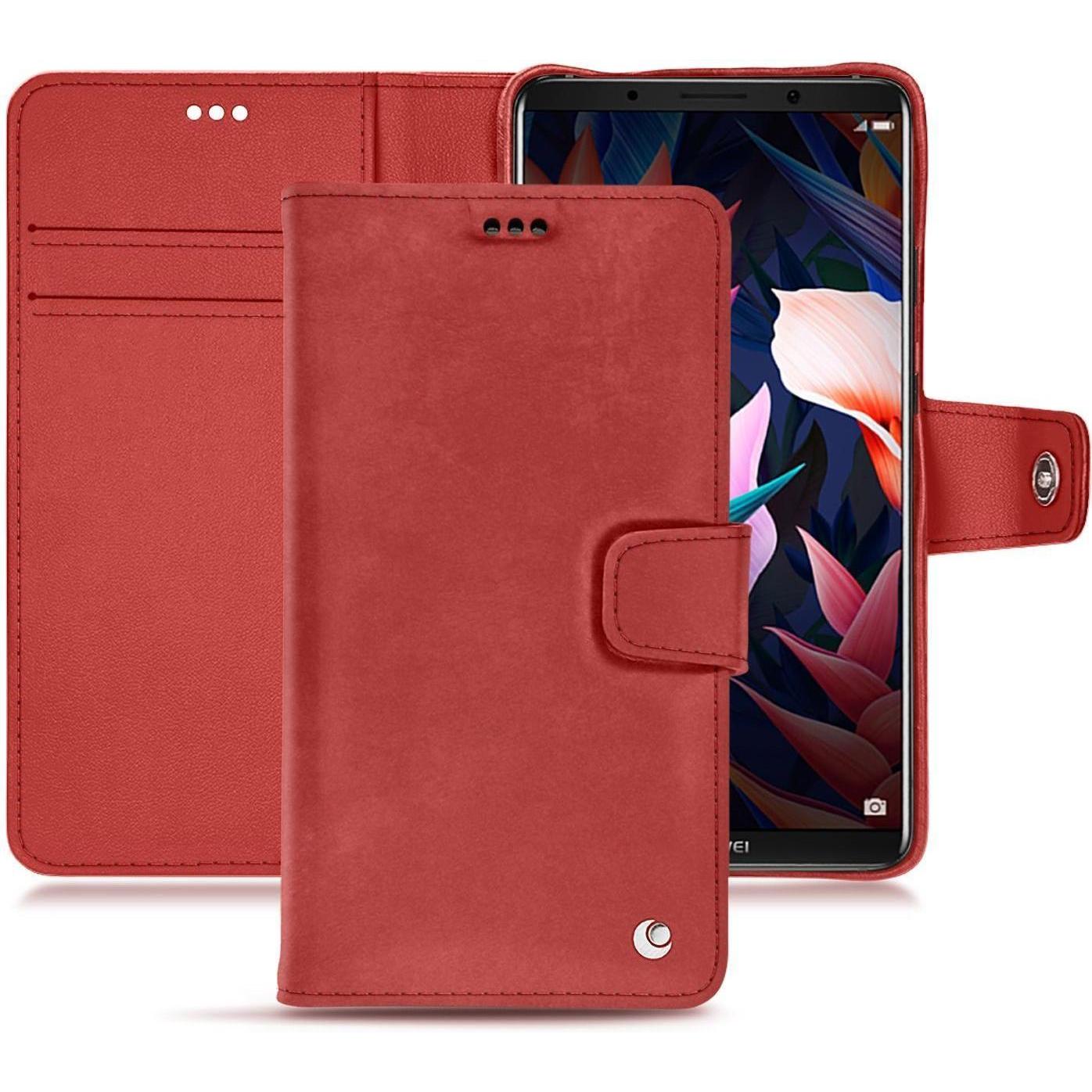 Noreve Lederschutzhülle Wallet (Huawei Mate 10 Pro), Smartphone Hülle, Rot