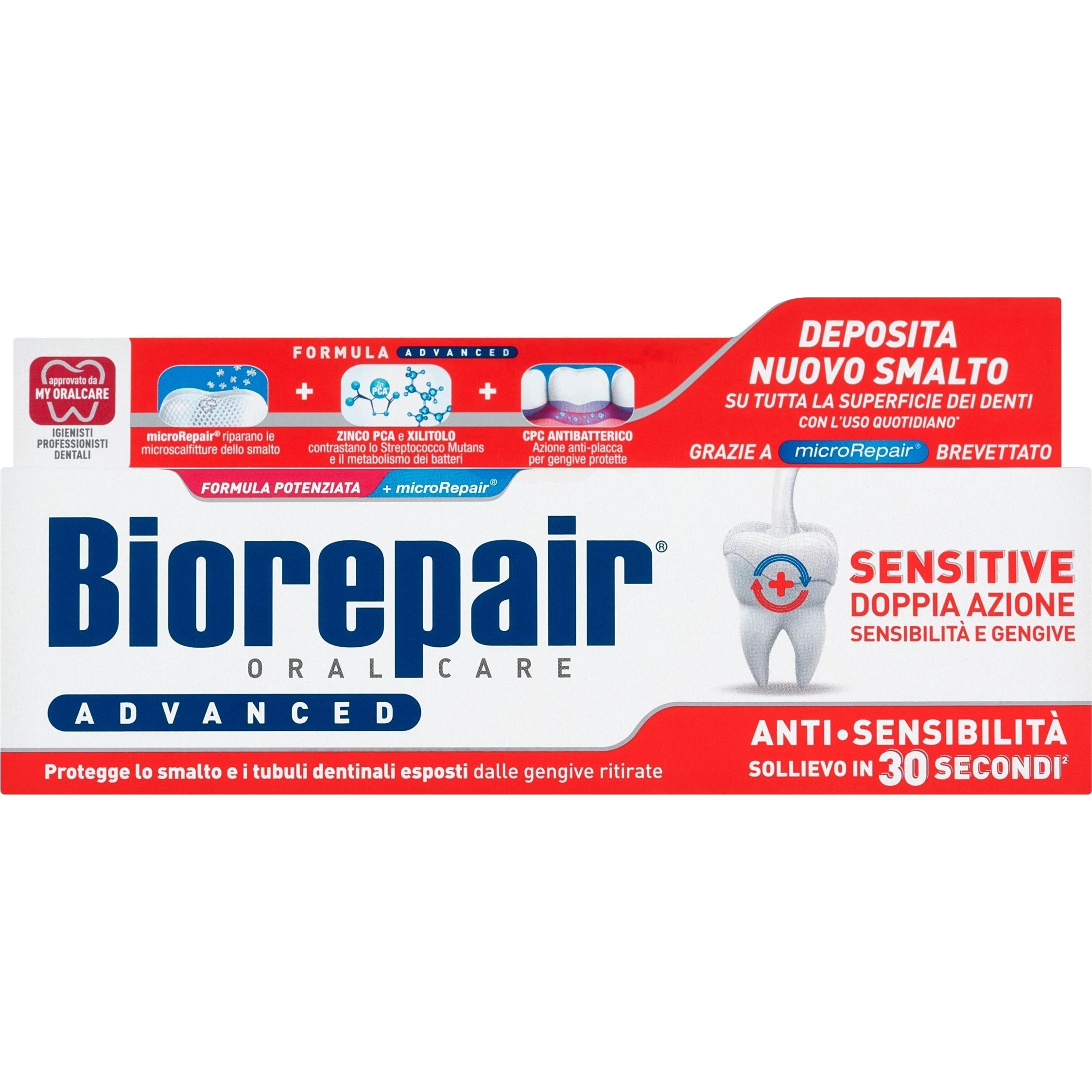 Biorepair, Zahnpasta, Advanced Sensitive Toothpaste Double Action für Empfindlichkeit und Zahnfleisch (75 ml)