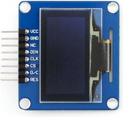 Produktbild WaveShare 1.3 128x64 OLED Display Modul, einfarbig (blau), SPI/I2C Interface, horizontale Stiftleiste