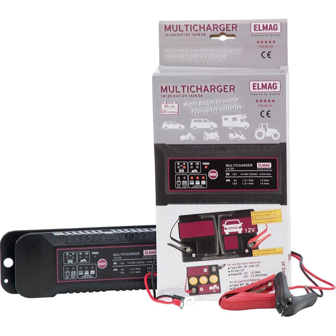 Elmag, Batterieladegerät, Automatisches Batterieladegerät 6/12 V. MULTICHARGER 14120 (14.4 V, 1 A)