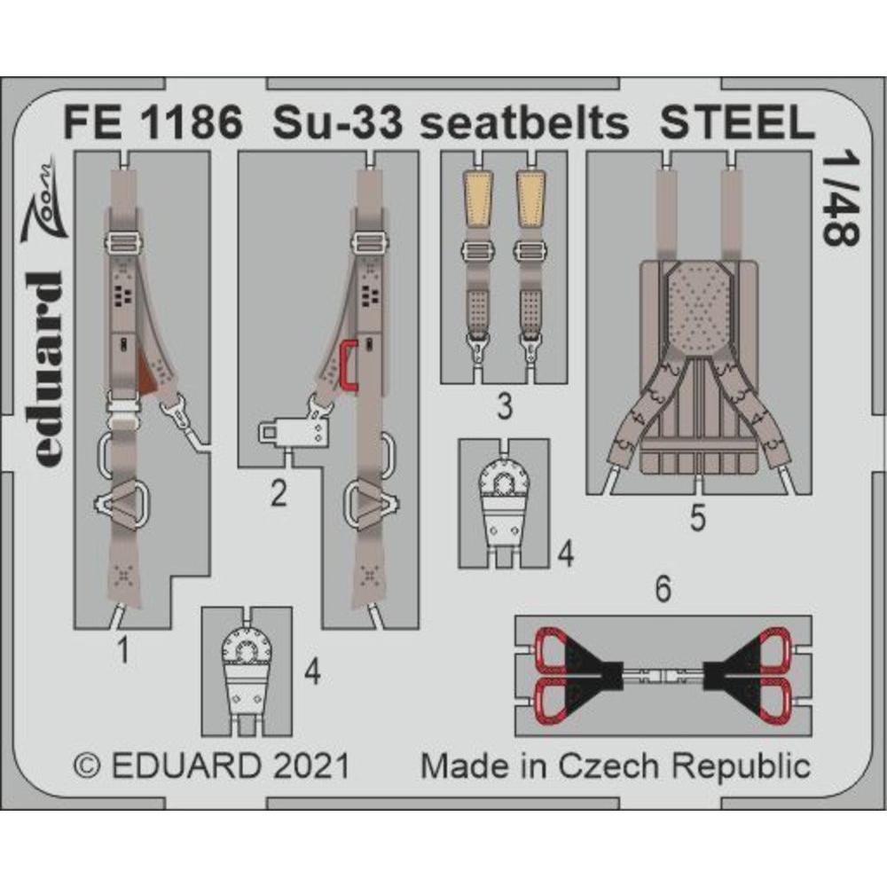 Eduard Su-33 seatbelts STEEL 1/48 for MINIBASE