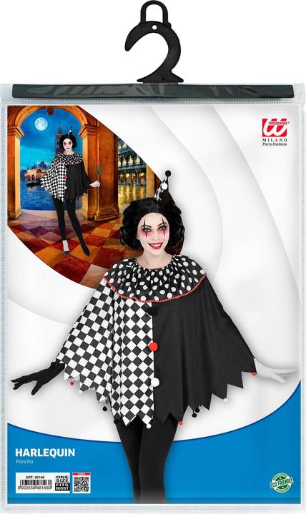 Produktbild Fun World Division Pierrot Poncho - Clowns Kostüm für Fasching Halloween (One Size)