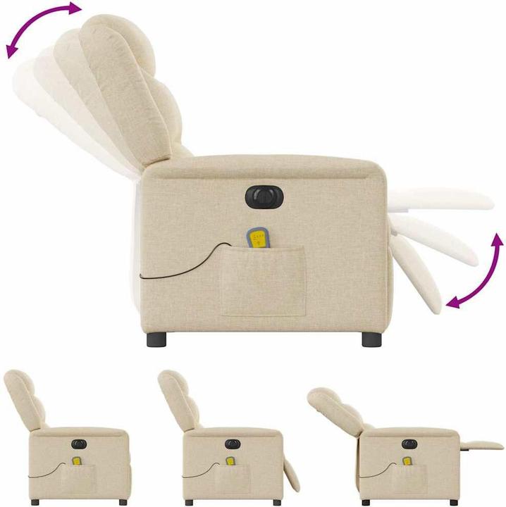 Immagine prodotto vidaXL Sedia da massaggio elettrica in tessuto crema