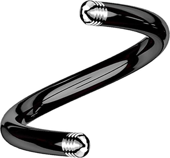 Produktbild Star Piercing Micro Spiralen-Stab schwarz (ohne Messing, Chirurgenstahl 316L)