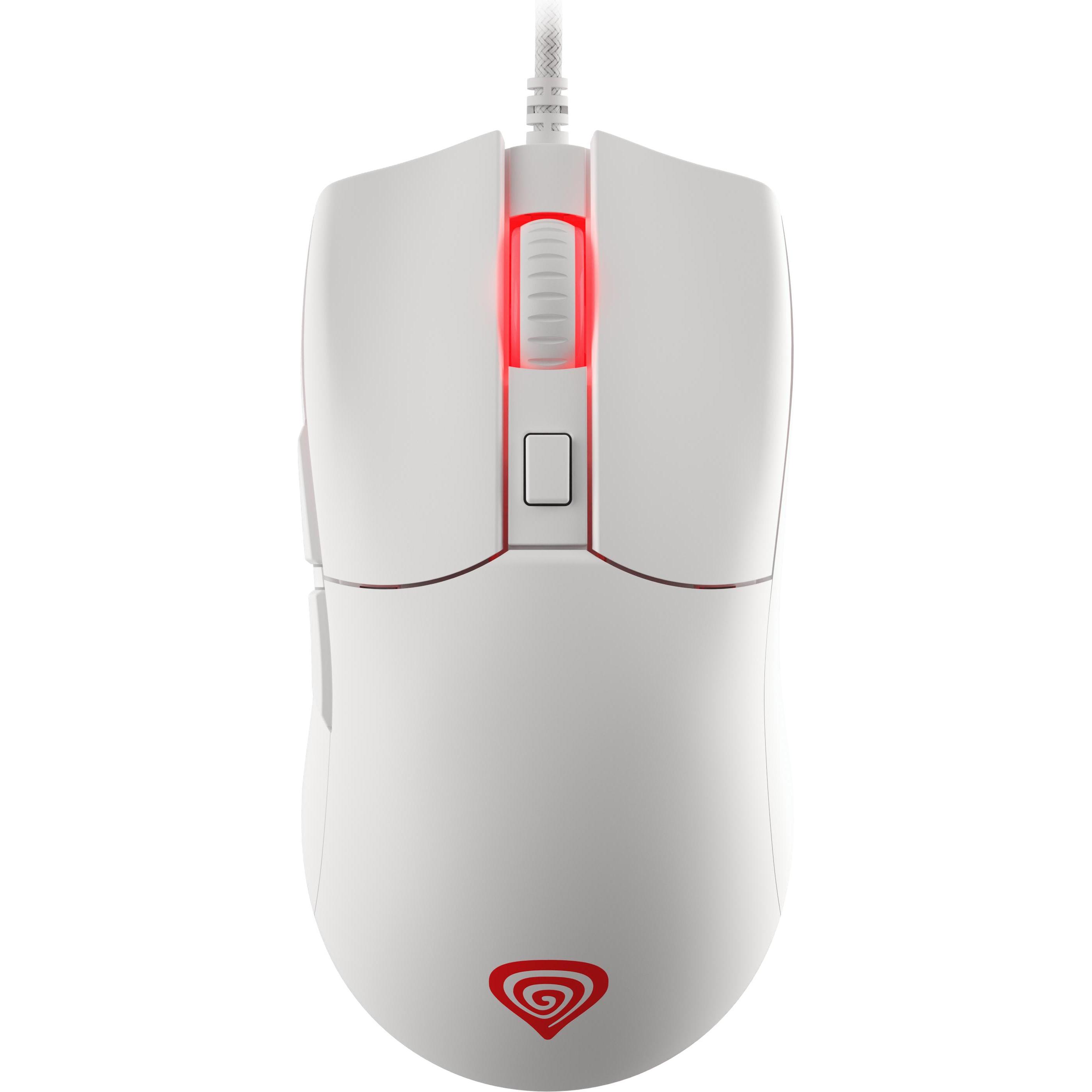 Genesis Krypton 750 mouse Right-hand USB Type-A Optical 2000 DPI (Kabelgebunden), Maus, Weiss