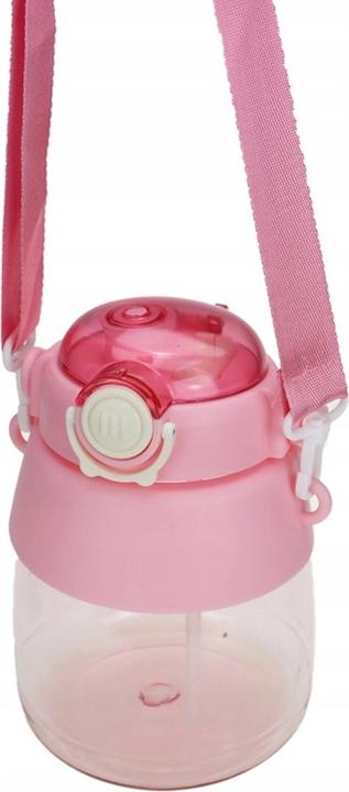 Productafbeelding Extralink | Bidon voor school, kleuterschool | waterfles, met rietje, draagriem, 1 liter, roze (1 l)