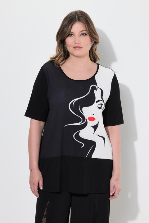 Produktbild Miamoda T-Shirt, A-Linie, vorne Schwarz/Weiss, Frauen-Motiv (48)