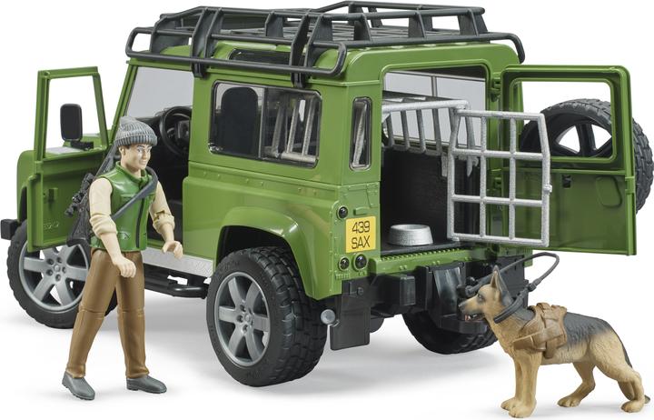 Immagine prodotto Bruder Land Rover Defender Station Wagon con guardia forestale e cane