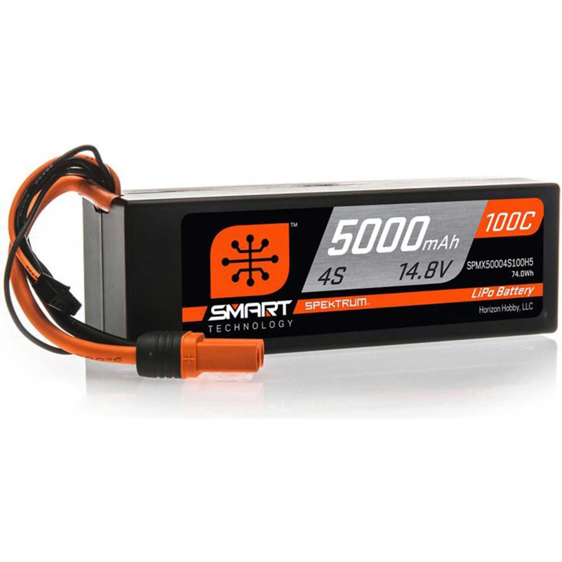 Spektrum 5000mAh 4S 14.8V 100C Smart LiPo Hardcase IC5 (14.80 V, 5000 mAh)