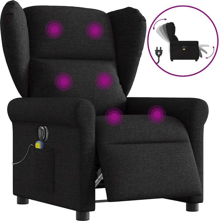 Immagine prodotto VidaXL Sedia da massaggio elettrica in tessuto nero