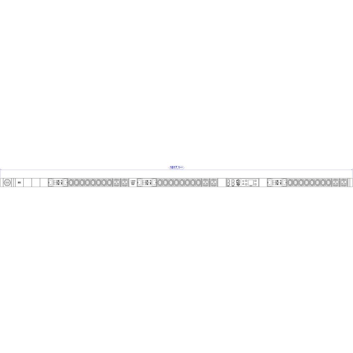 Thumbnail - Bachmann BN3000 3xRCM 24xC13 6xC19 6xLS Messung p.Ph. 3m H05VV-F 5G 4 CEE 3x32A Lan, USV Zubehör