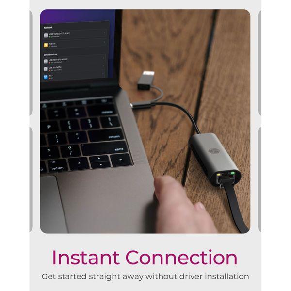 Immagine prodotto Icy Box Adattatore LAN 2,5 Gigabit Ethernet, IB-LAN301-C3 (USB-C, USB, RJ45 2.5 Gigabit Ethernet (1x))