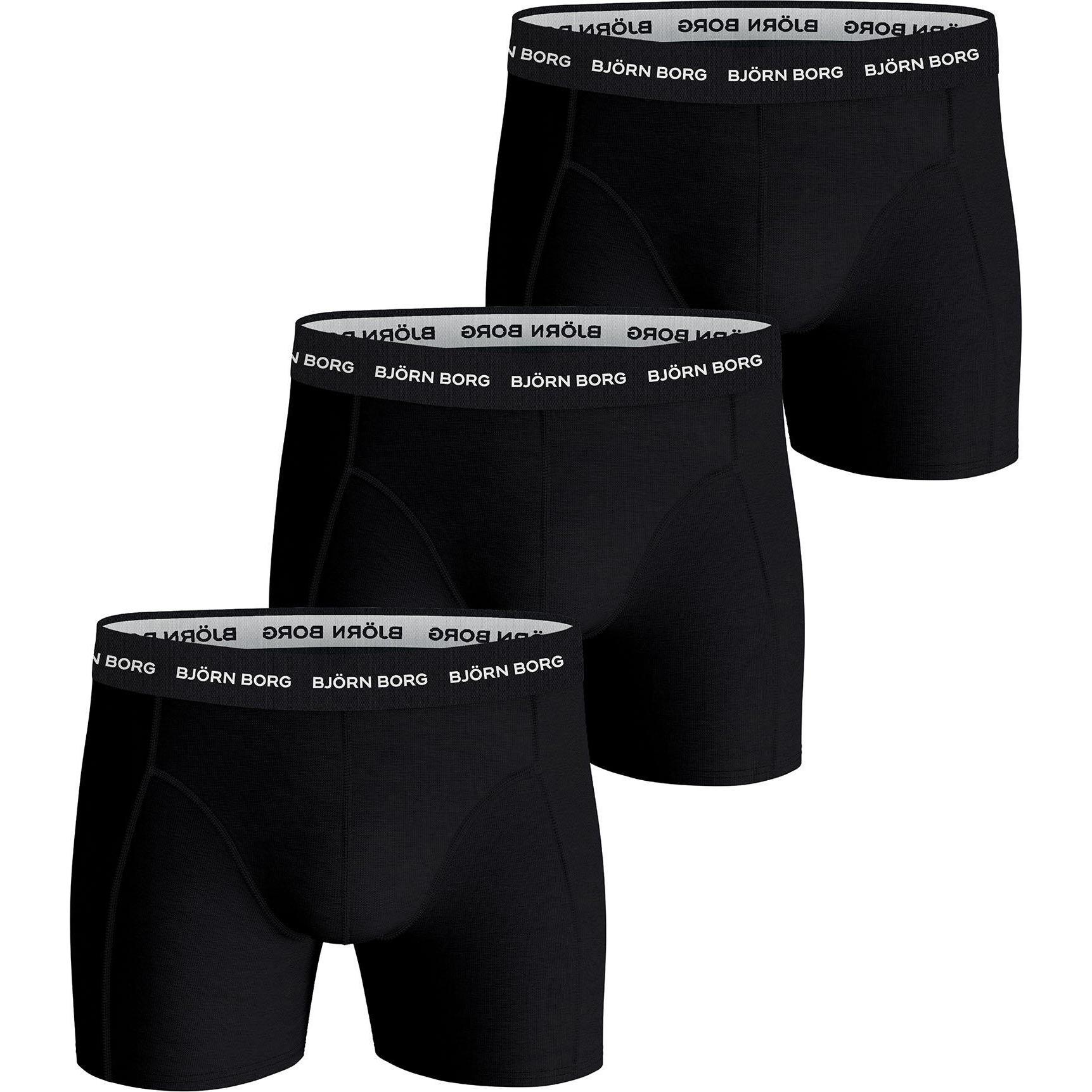 Björn Borg, Herren, Unterhosen, Cotton Stretch Boxer Trunks 3P, Mehrfarbig, (L, 3er Pack)