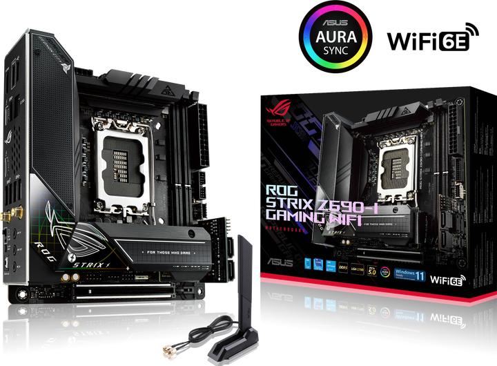 Productafbeelding ASUS ROG STRIX Z690-I GAMING WIFI (LGA 1700, Intel Z690 (DDR5), Mini-ITX)