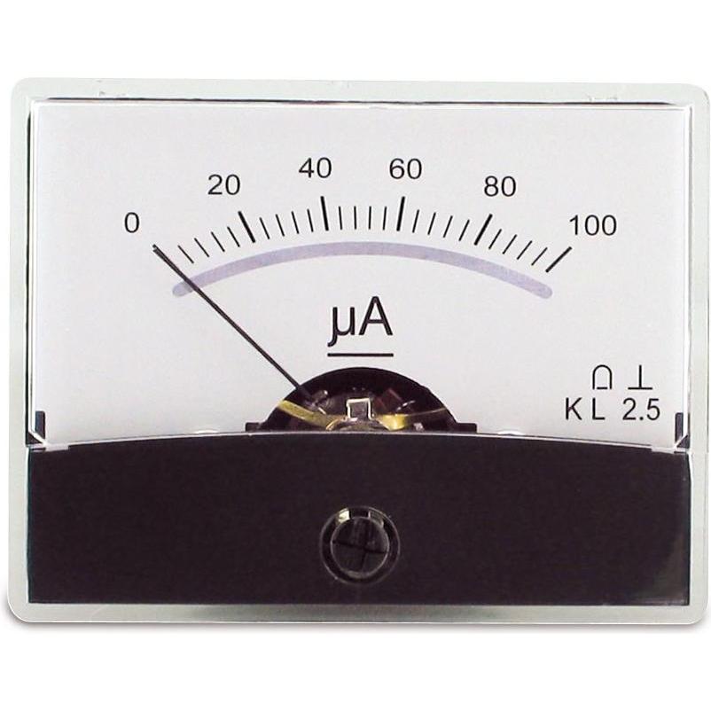 Thumbnail - Eneroid BLANKO DrehspulEinbauinstrument m.Spiegelskala 0100uA DC (Messgerätkoffer), Messtechnik