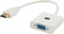 Savio ADAPTER HDMI (M) – VGA (F) WEISS CL-201 (VGA, 10 cm)