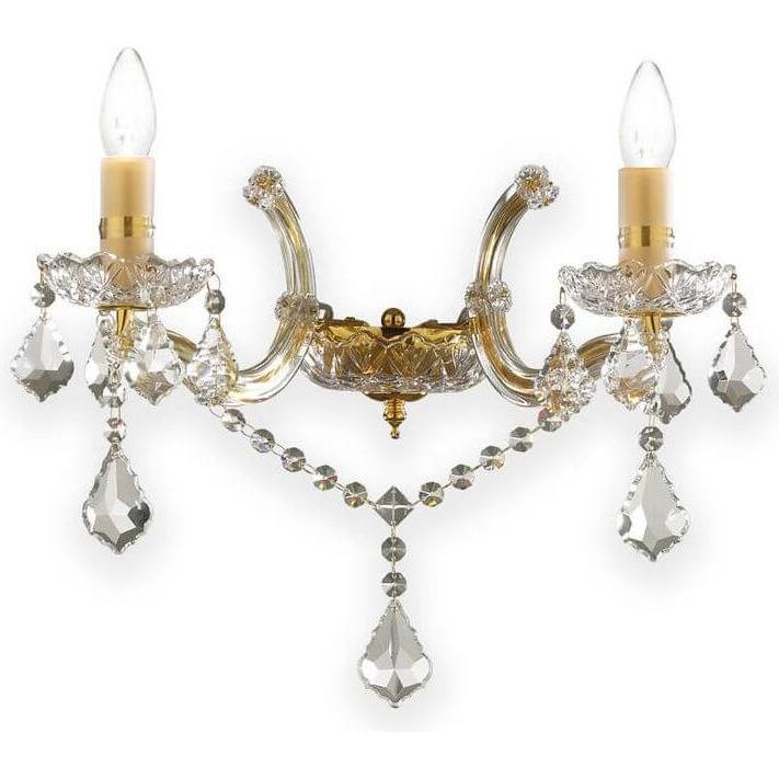 Ideal lux, Wandleuchte + Deckenleuchte, FLORIAN Wandleuchte E14 2-fach dimmbar Gold 035659 (E14)