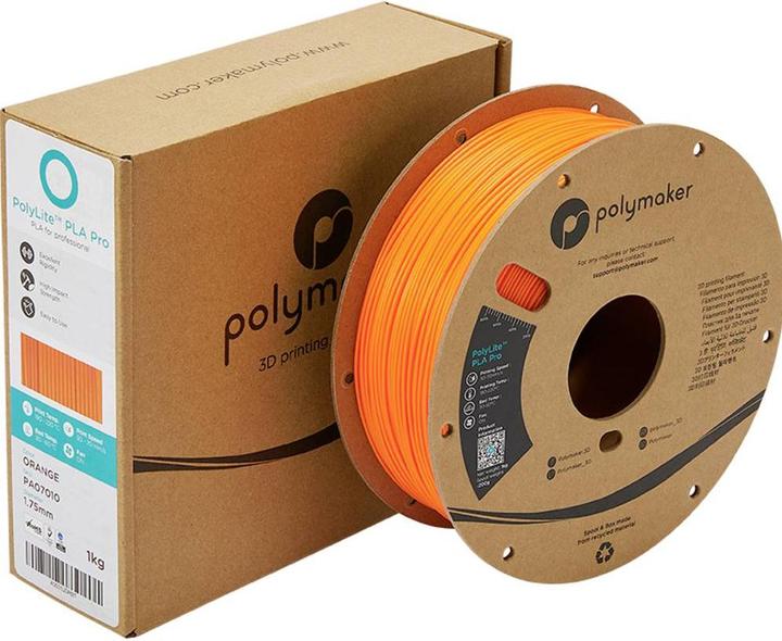 Produktbild Polymaker PolyLite PLA PRO Orange 1.75mm 1kg (PLA-R, 1.75 mm, 1000 g, Orange)