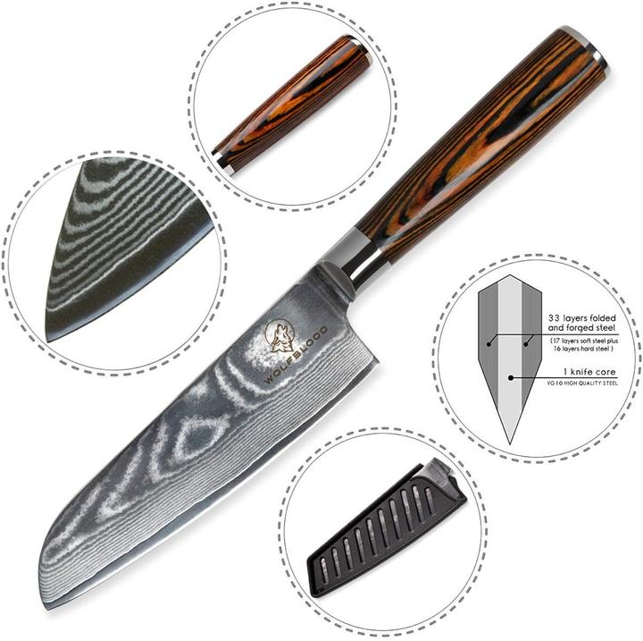 Produktbild Wolfblood Damastmesser (13 cm)