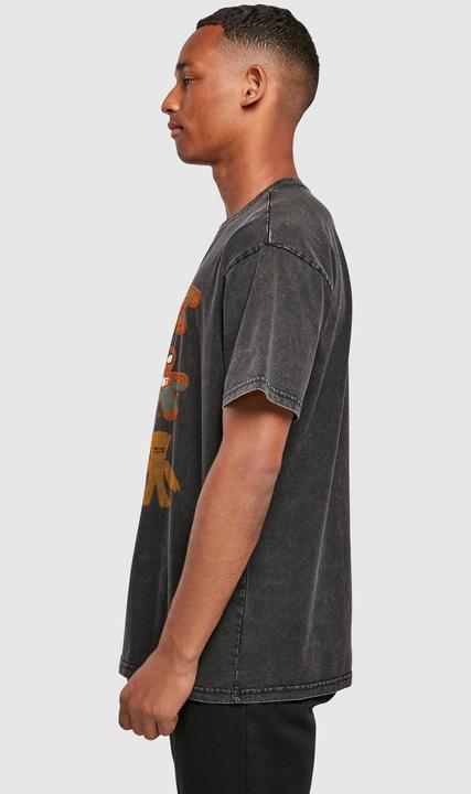 Produktbild Absolute Cult Marvel Universe - Christmas Gingerbread Avengers Acid Washed Oversized Tee - 114695 (L)