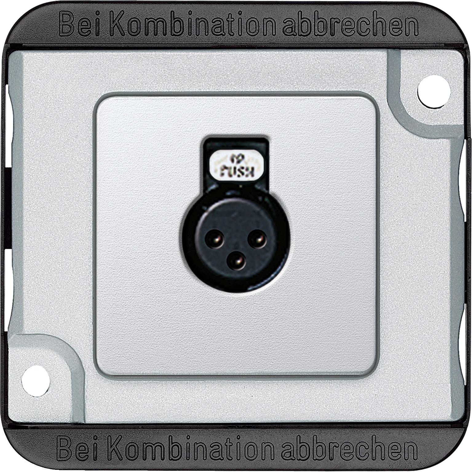 Merten Audio-Steckbuchse, mattsilber, PANZER 460860, Audio Stecker, Silber