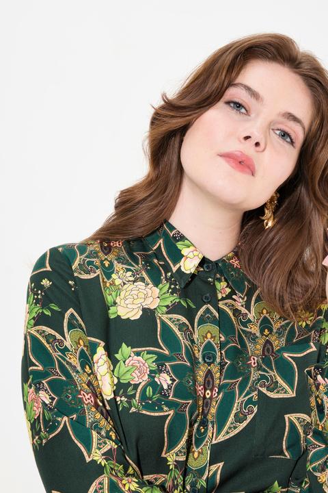 Produktbild Ulla Popken Hemdbluse, Mustermix, Hemdkragen, Langarm (62)
