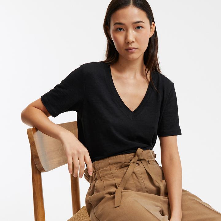 Actual product image La Redoute Collections T-Shirt mit V-Ausschnitt (S)
