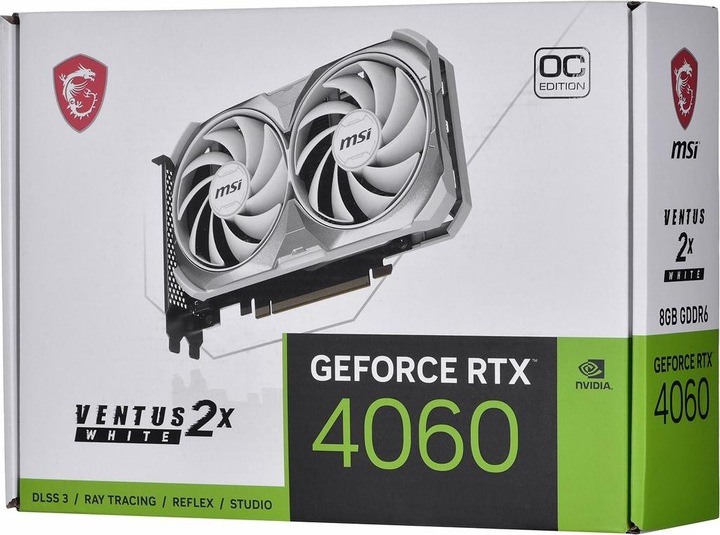 Image du produit MSI GeForce RTX 4060 VENTUS 2X WHITE OC (8 Go)