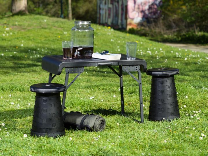 Produktbild Wedo Camping Set 1 Tisch und 2 Teleskophocker NXT schwarz