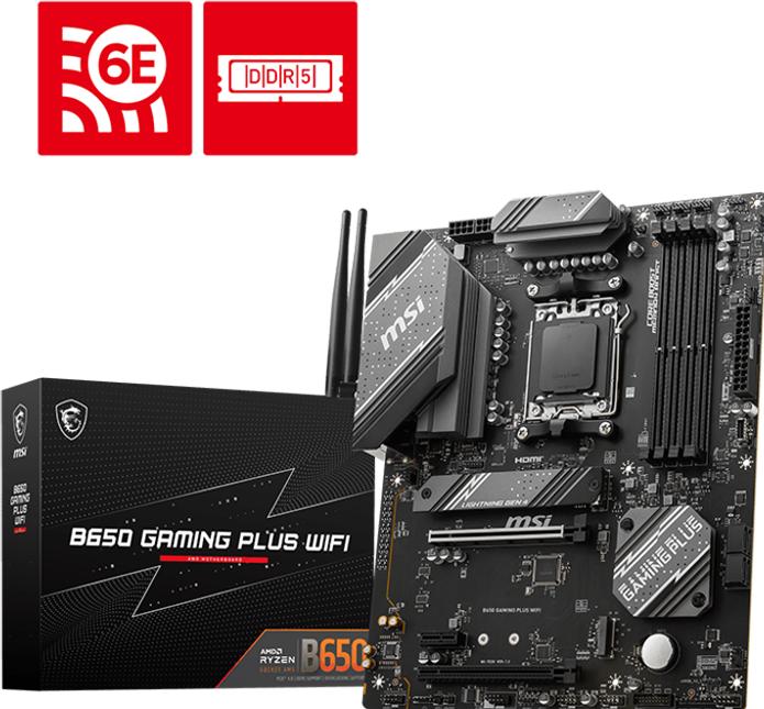 Image du produit MSI B650 GAMING PLUS WIFI (AM5, AMD B650, ATX)