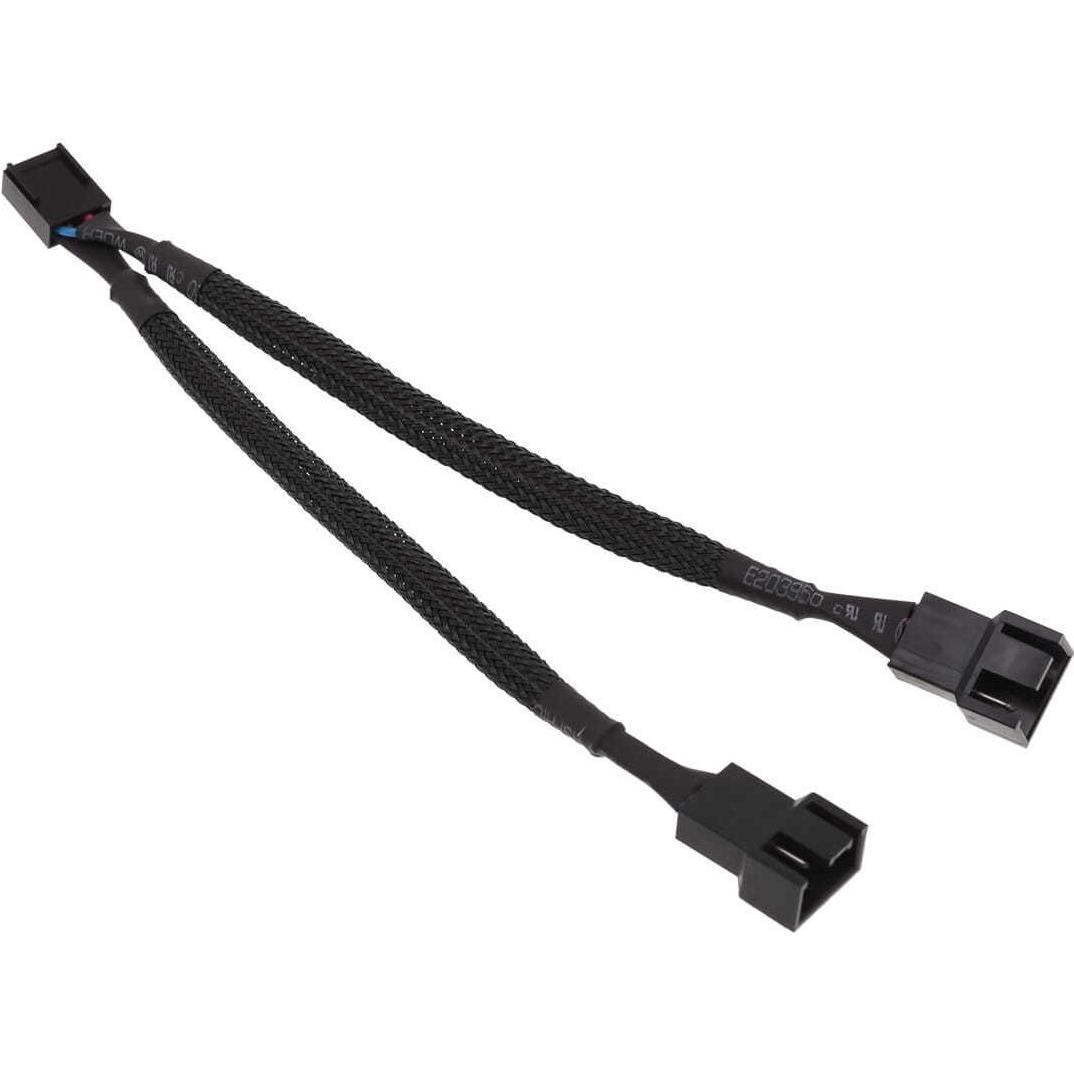 Phobya Y-Kabel 4Pin PWM 2x 4Pin PWM - Schwarz 10cm, Interne Kabel (PC)