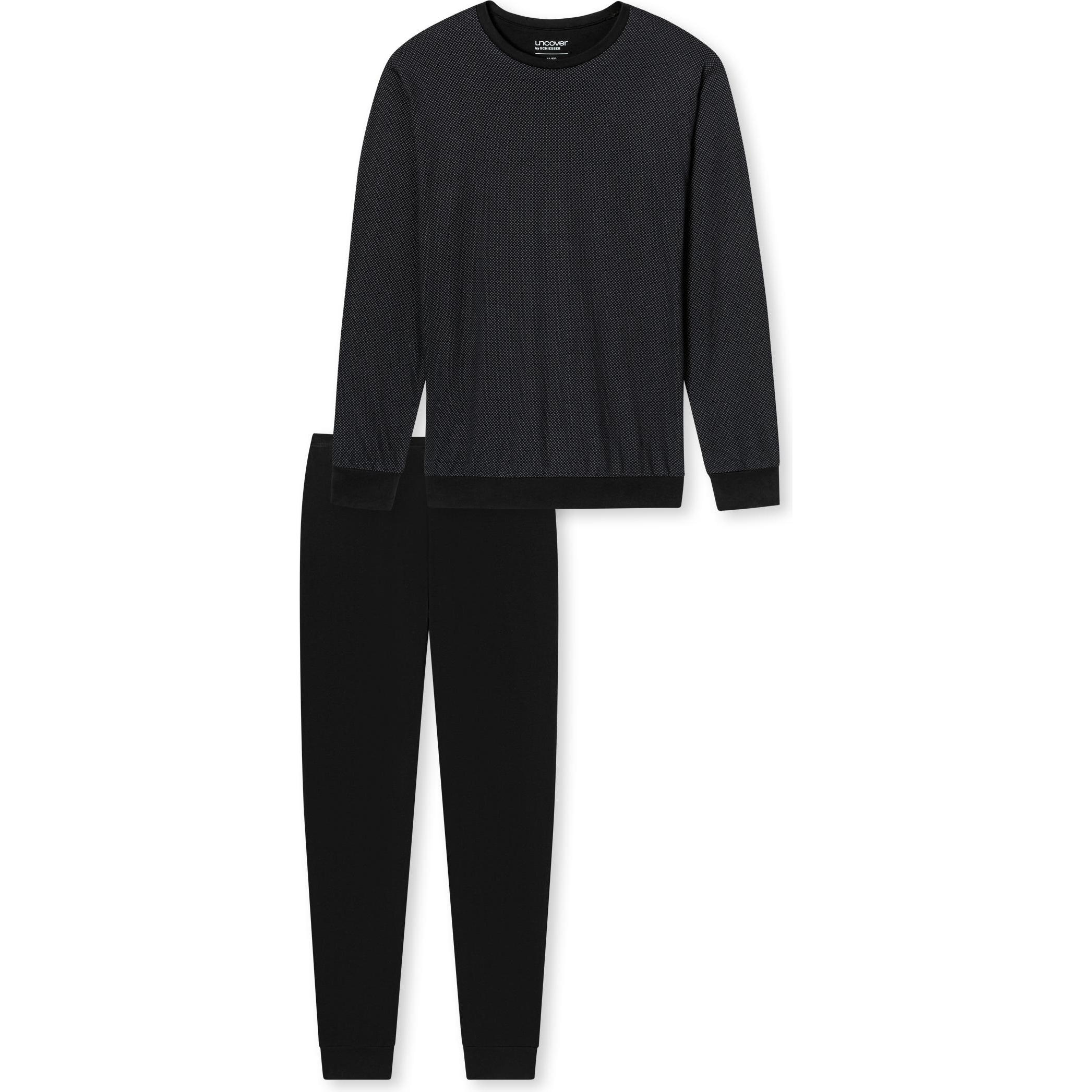 Uncover by Schiesser, Herren, Pyjama, Schlafanzug, Schwarz, (XXL)