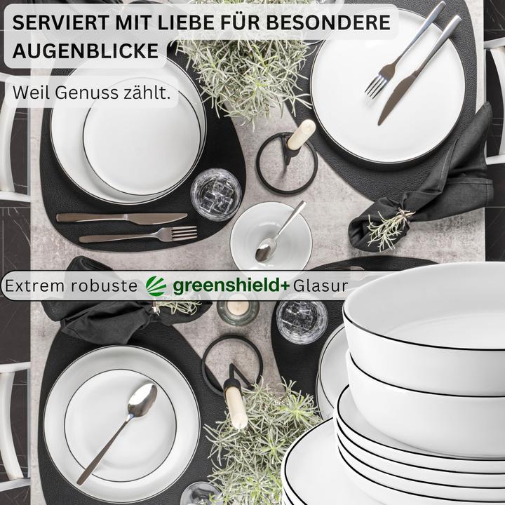 Actual product image Sänger Geschirr Marlo Black Rim (36 Piece)