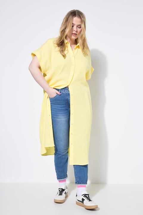 Produktbild Studio Untold Longbluse, langer Eggshape, Musselin, Halbarm (58)