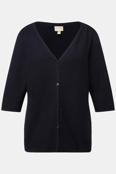 Produktbild Ulla Popken Strickjacke, V-Ausschnitt, 3/4-Arm (60)