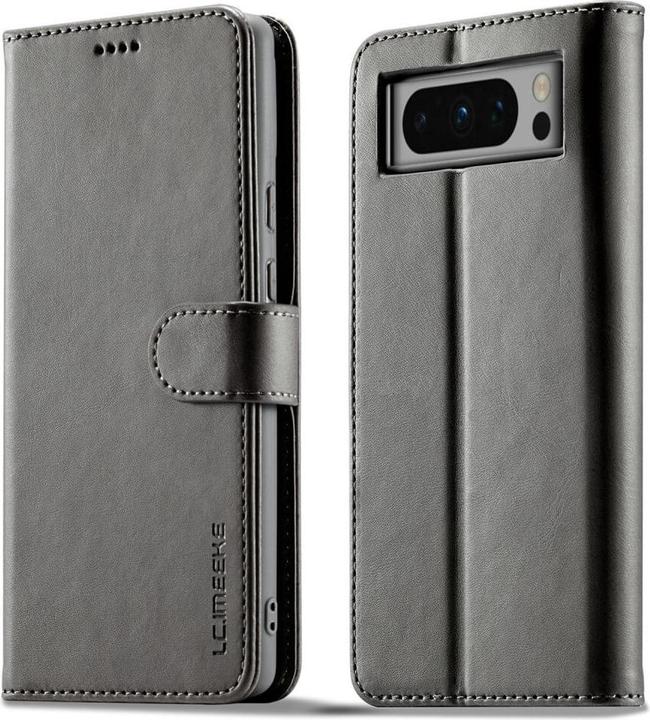 LC.Imeeke Google Pixel 8 Pro - Leder Etui Hülle grau (Google Pixel 8 Pro)