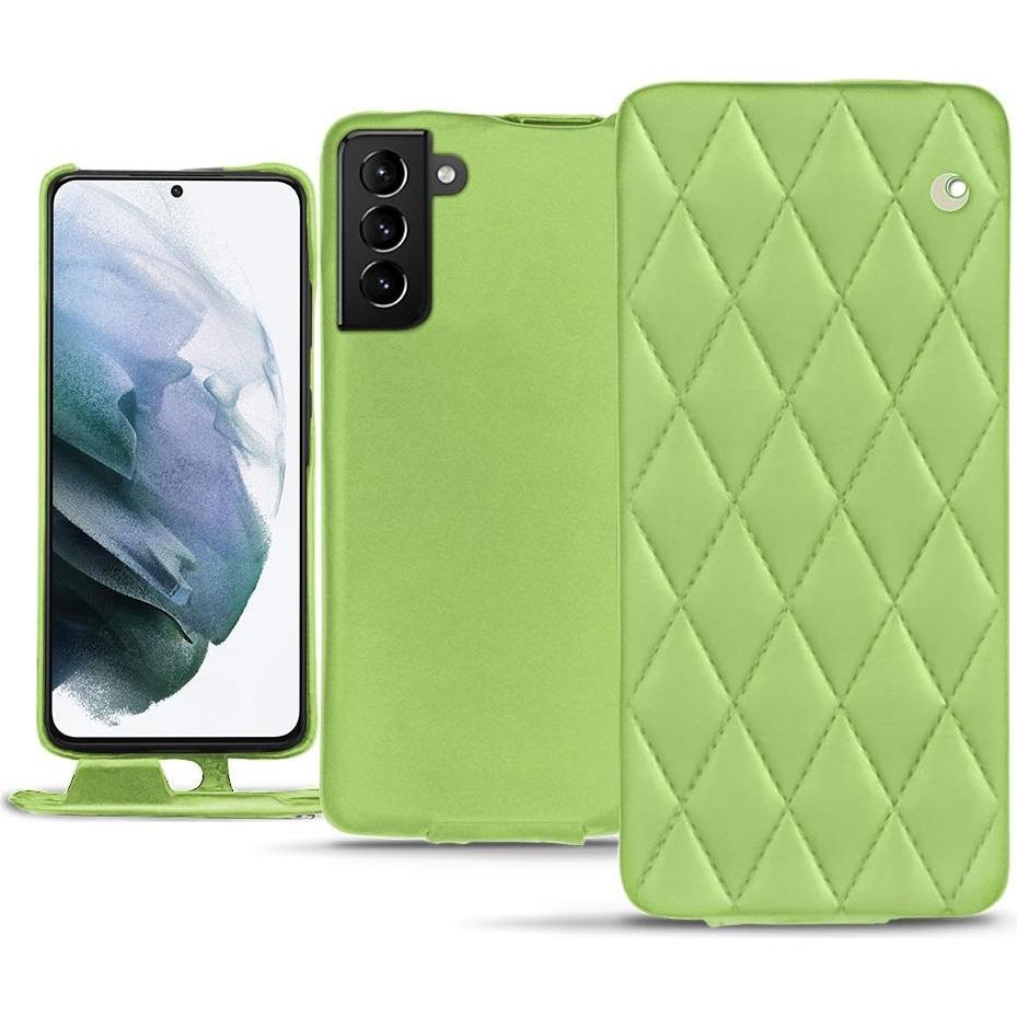 Noreve Lederschutzhülle vertikal (Samsung Galaxy S21+), Smartphone Hülle, Grün