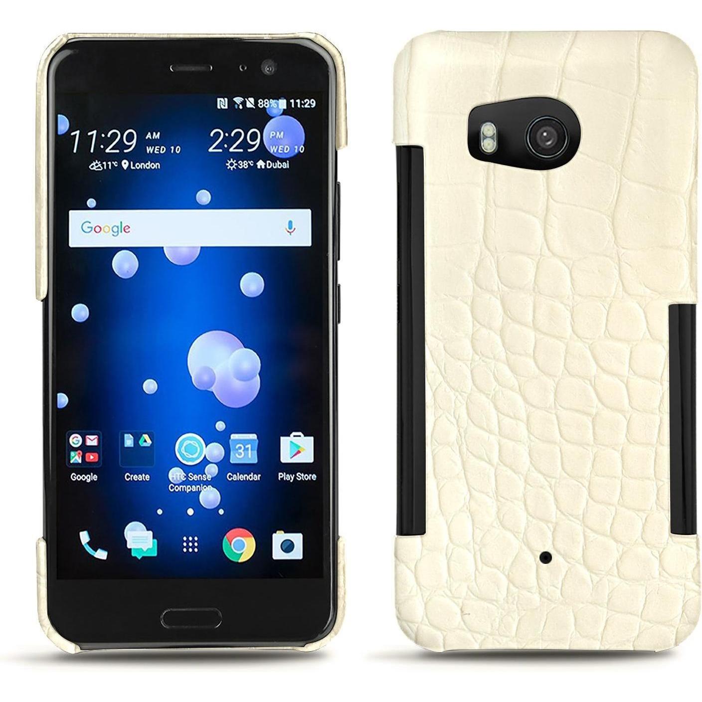 Thumbnail - Noreve Lederschutzhülle (HTC U11), Smartphone Hülle, Weiss