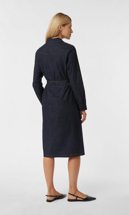 Image du produit Comma Kleid Leichtes Denimkleid in Midilänge mit Bindegürtel (36)