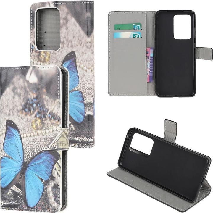 Image du produit Cover-Discount Galaxy S21 Ultra - Housse en cuir bleu papillon (Samsung Galaxy S21 Ultra)