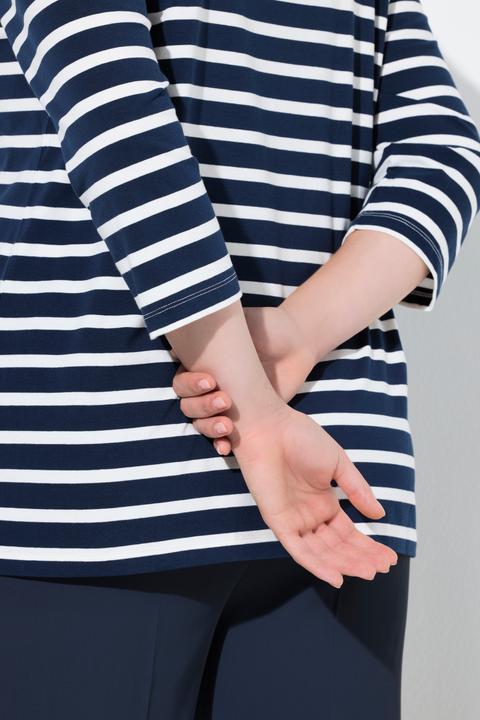 Actual product image Ulla Popken Mixed Stripe Sequined Tee (42, 44)