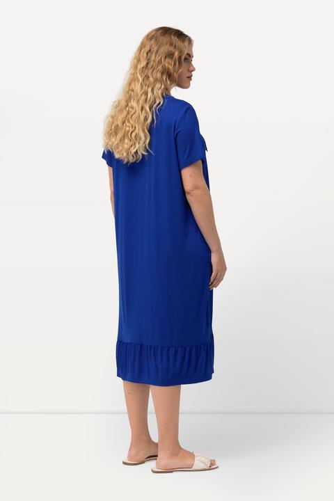 Immagine prodotto Ulla Popken Abito midi dal taglio svasato in jersey con scollo a tunica e mezze maniche (50, 52)