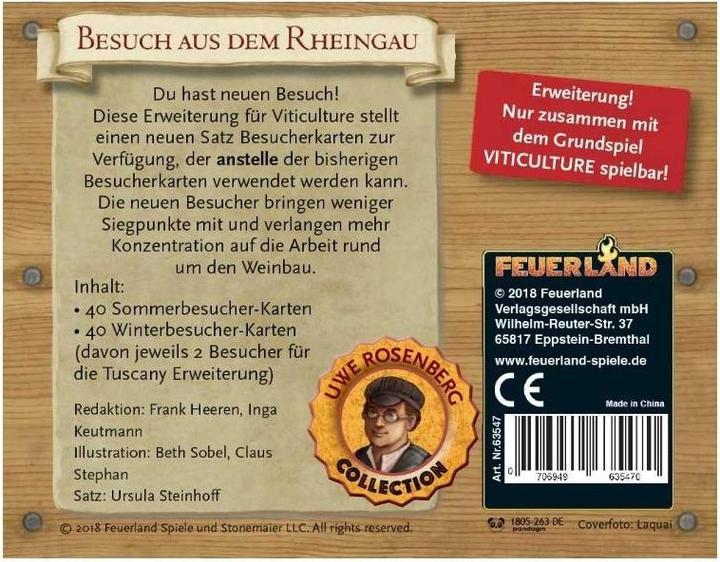 Produktbild Feuerland FEU63547 - Besuch aus dem Rheingau: Viticulture, ab 12 Jahren (Erweiterung, DE-Ausgabe) (Deutsch)