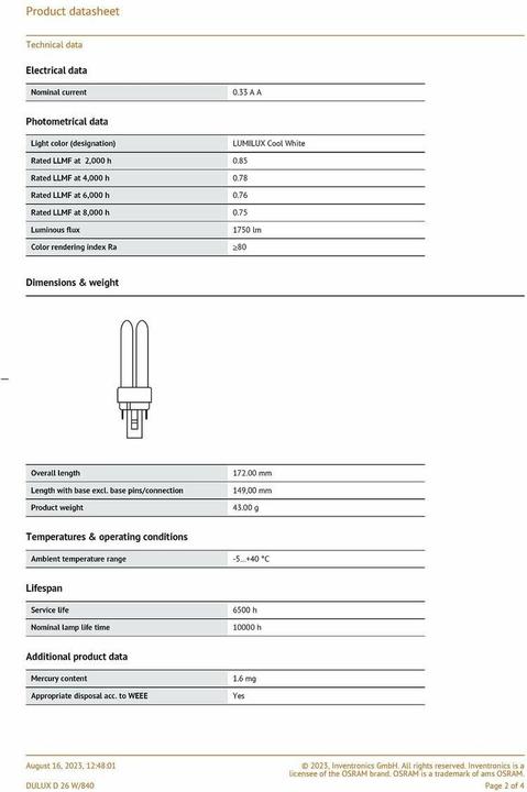 Image du produit Osram Dulux (G24d-3, 1800 lm, 1 x)