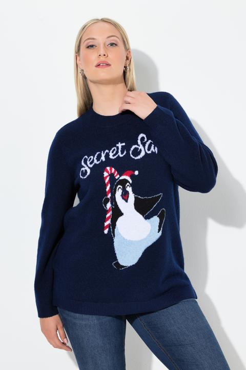 Produktbild Ulla Popken Pullover, Weihnachtsmotiv, Stehkragen, Langarm (62)