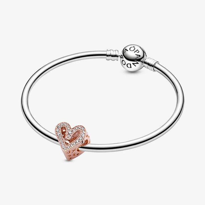 Immagine prodotto Pandora Charm a forma di cuore a mano libera Rose Sparkling (Metallo, placcato oro rosa)