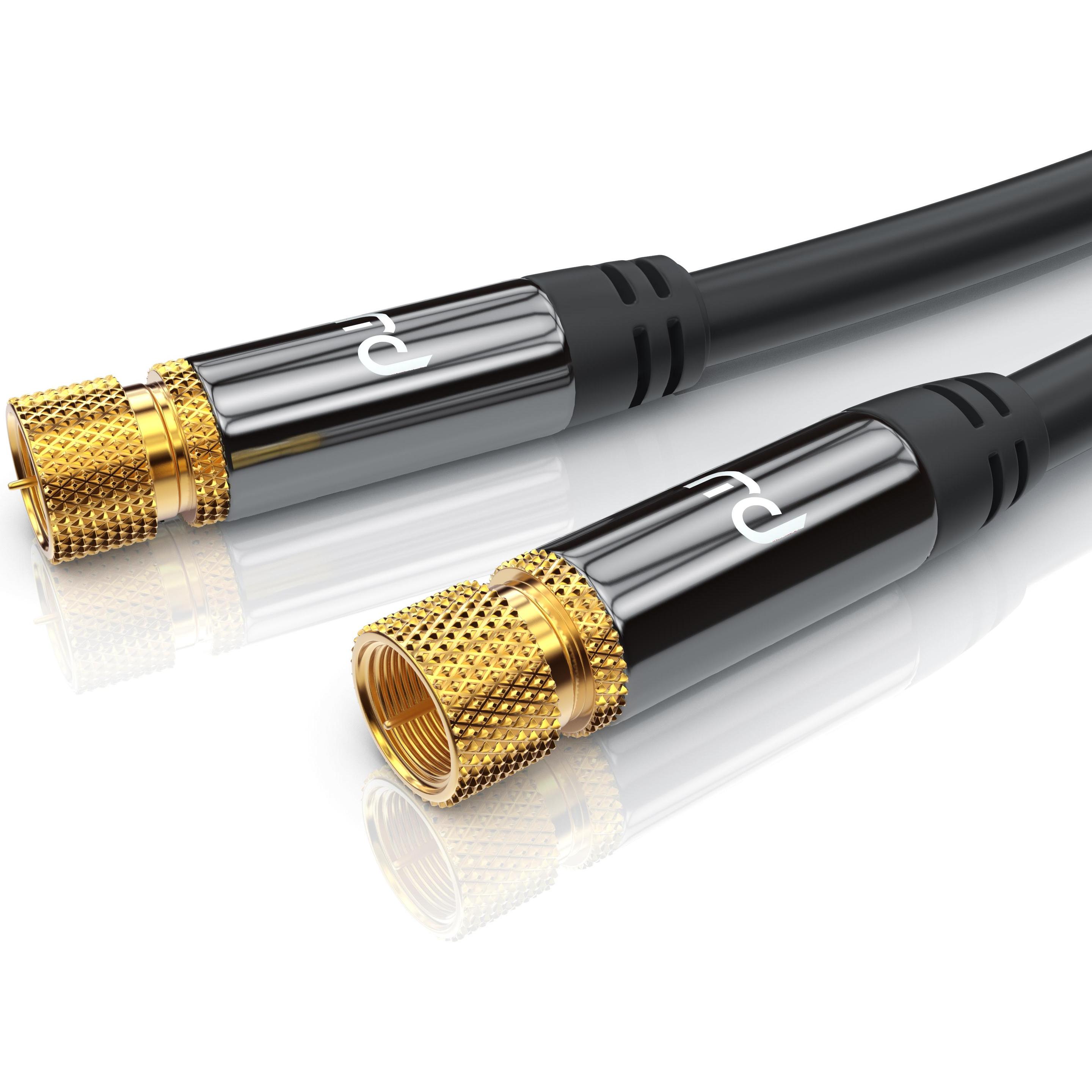 Thumbnail - Primewire SAT Kabel HDTV - Premium SAT Koaxialkabel - TV HDTV Radio DVB-T DVB-C DVB-S DVB-S2, 4 Fach Schirmung (135 dB, ...
